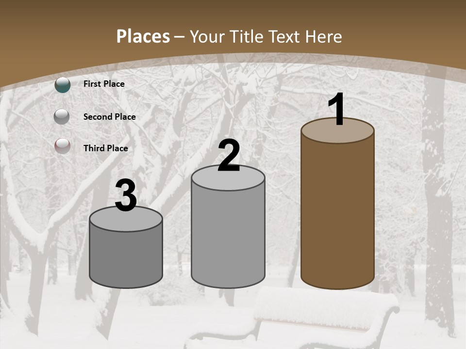 Trees Bench Xmas PowerPoint Template