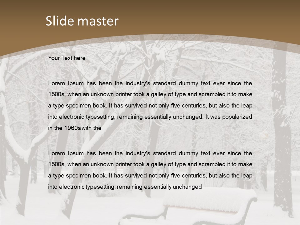 Trees Bench Xmas PowerPoint Template