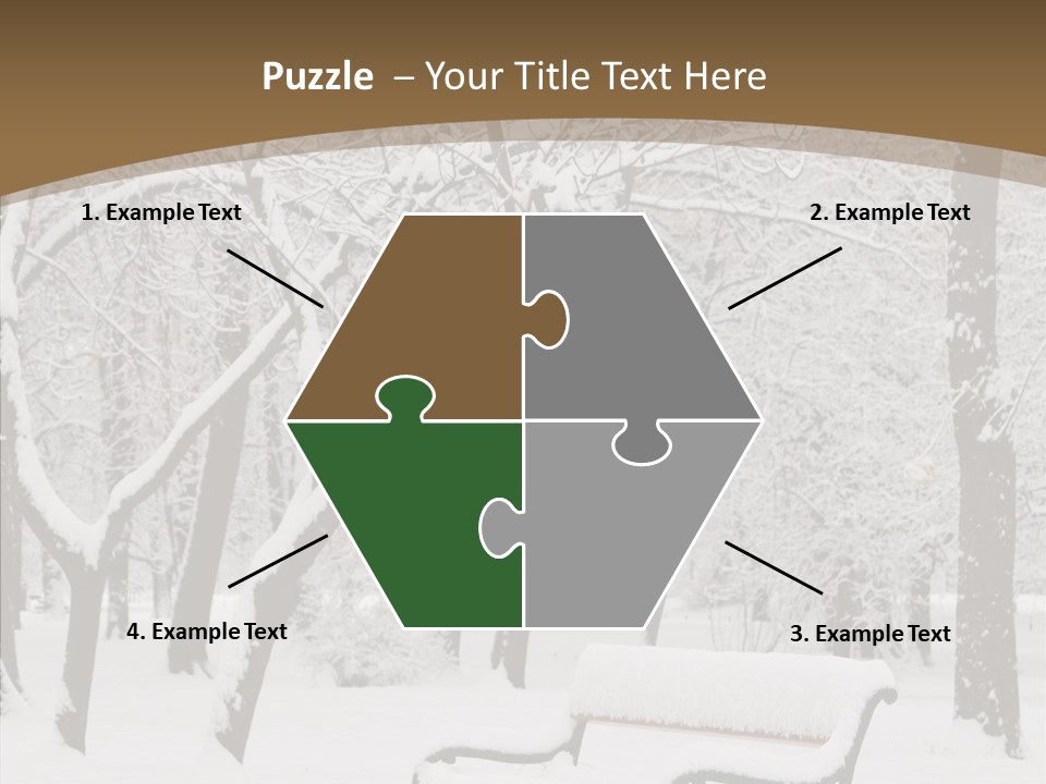 Trees Bench Xmas PowerPoint Template