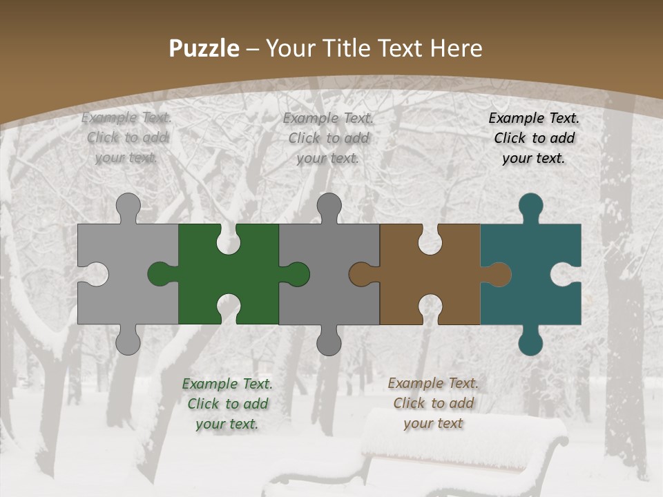 Trees Bench Xmas PowerPoint Template