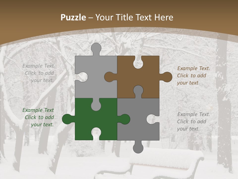 Trees Bench Xmas PowerPoint Template