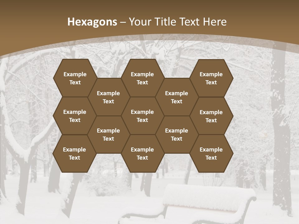 Trees Bench Xmas PowerPoint Template