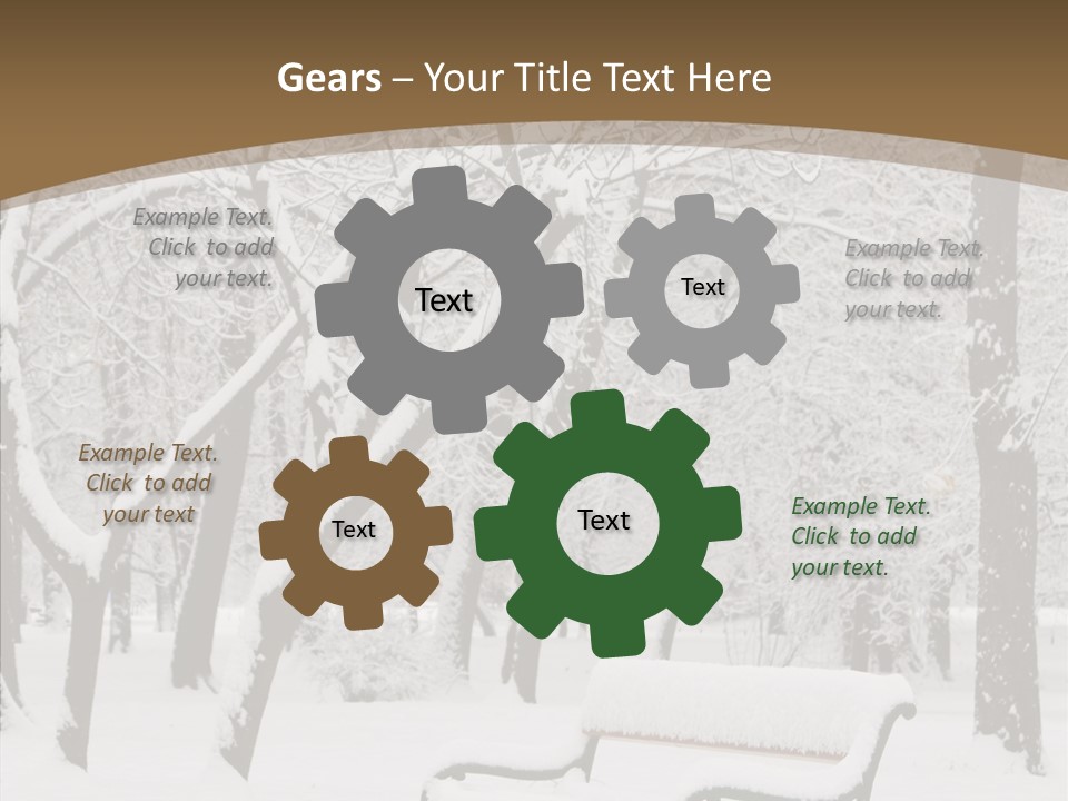 Trees Bench Xmas PowerPoint Template