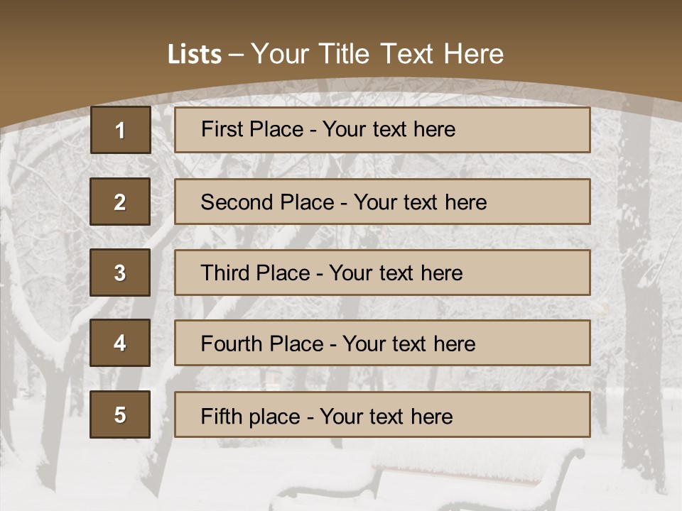 Trees Bench Xmas PowerPoint Template