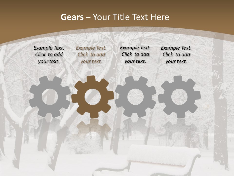 Trees Bench Xmas PowerPoint Template