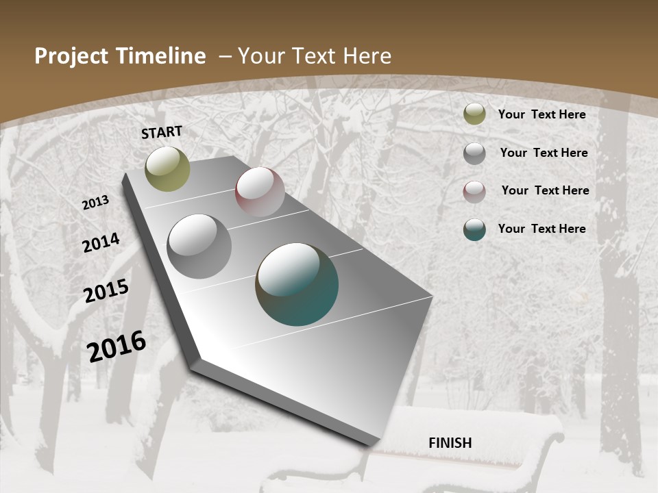 Trees Bench Xmas PowerPoint Template