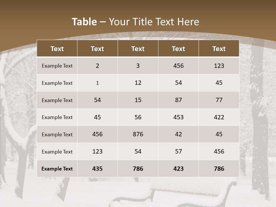Trees Bench Xmas PowerPoint Template