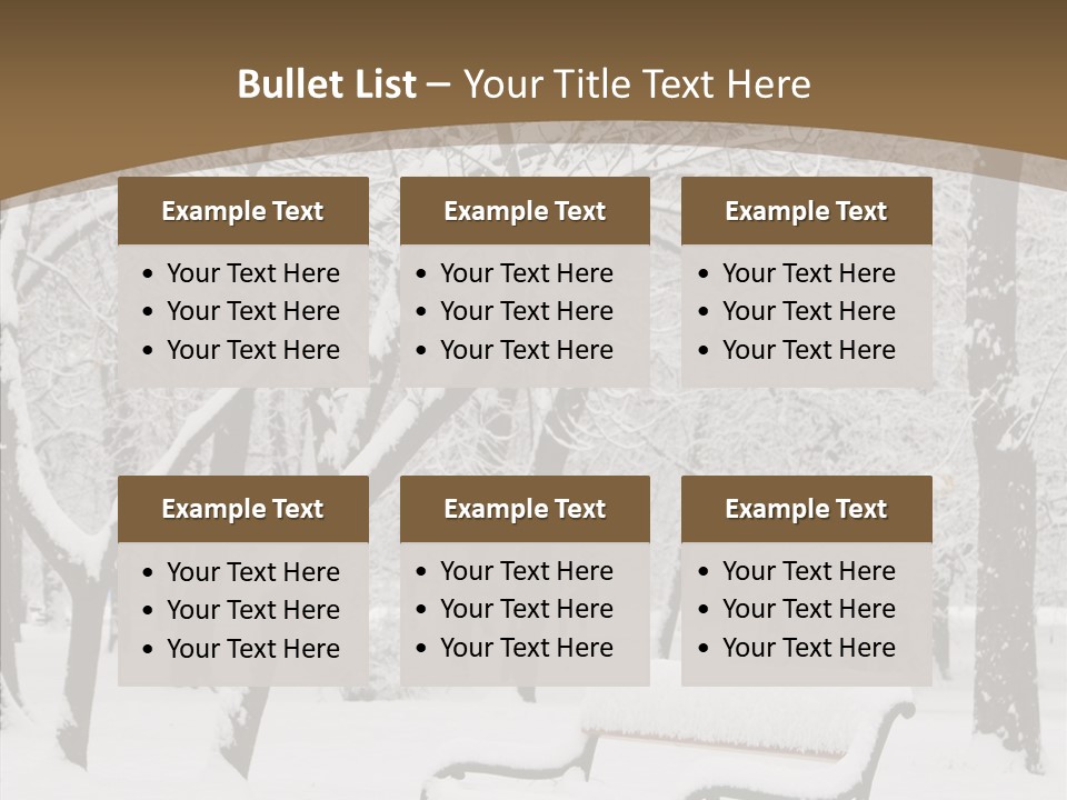Trees Bench Xmas PowerPoint Template