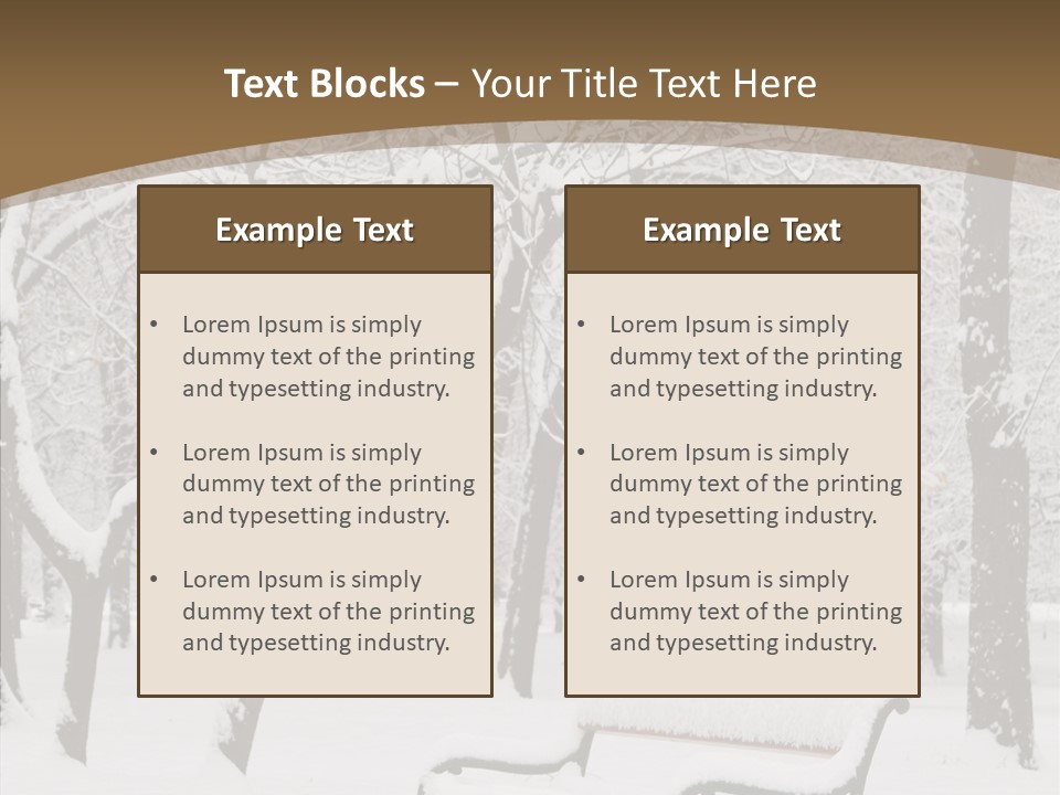 Trees Bench Xmas PowerPoint Template