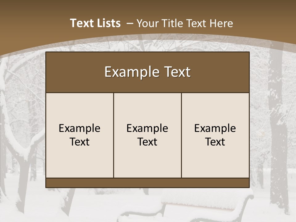 Trees Bench Xmas PowerPoint Template