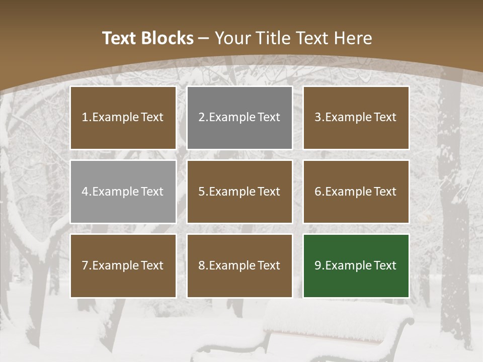 Trees Bench Xmas PowerPoint Template