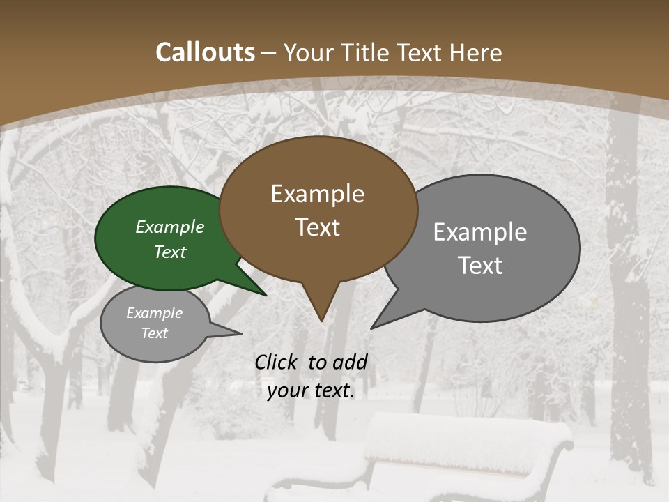 Trees Bench Xmas PowerPoint Template