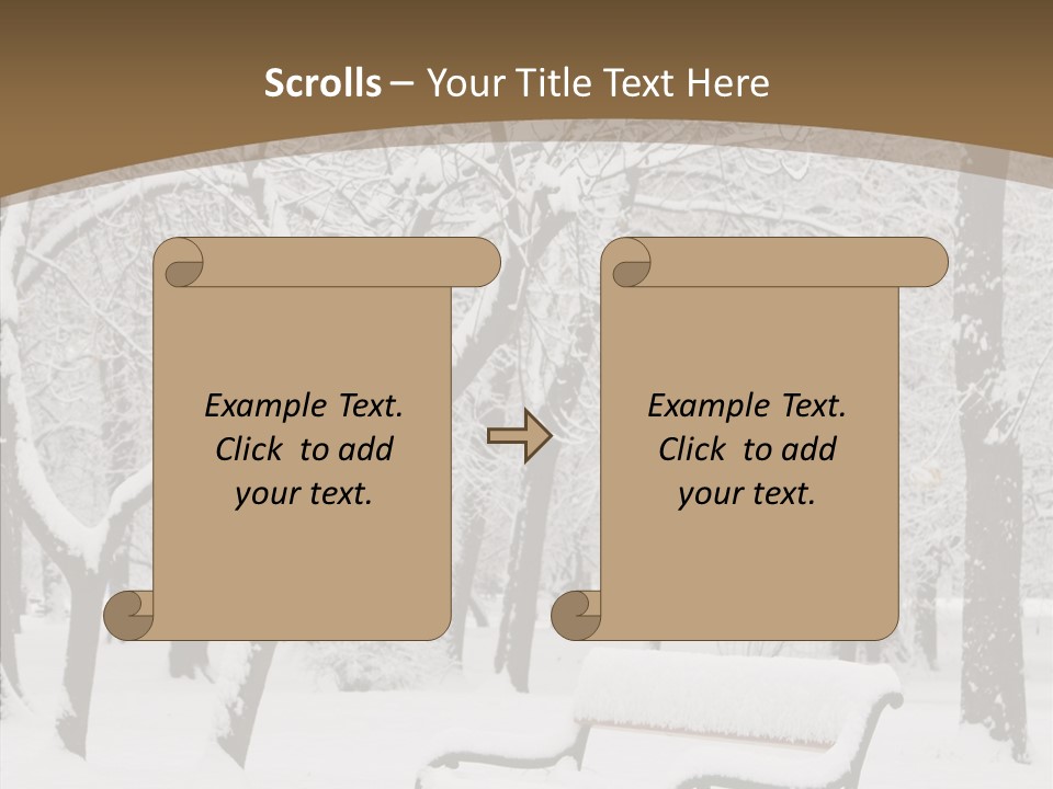 Trees Bench Xmas PowerPoint Template