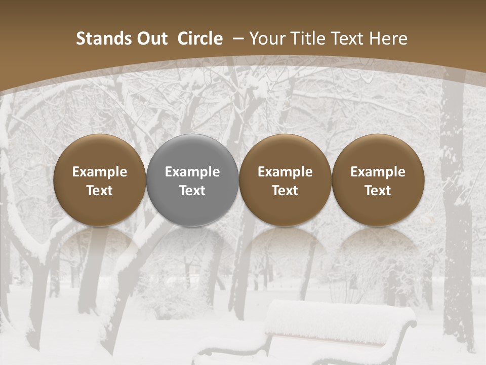 Trees Bench Xmas PowerPoint Template