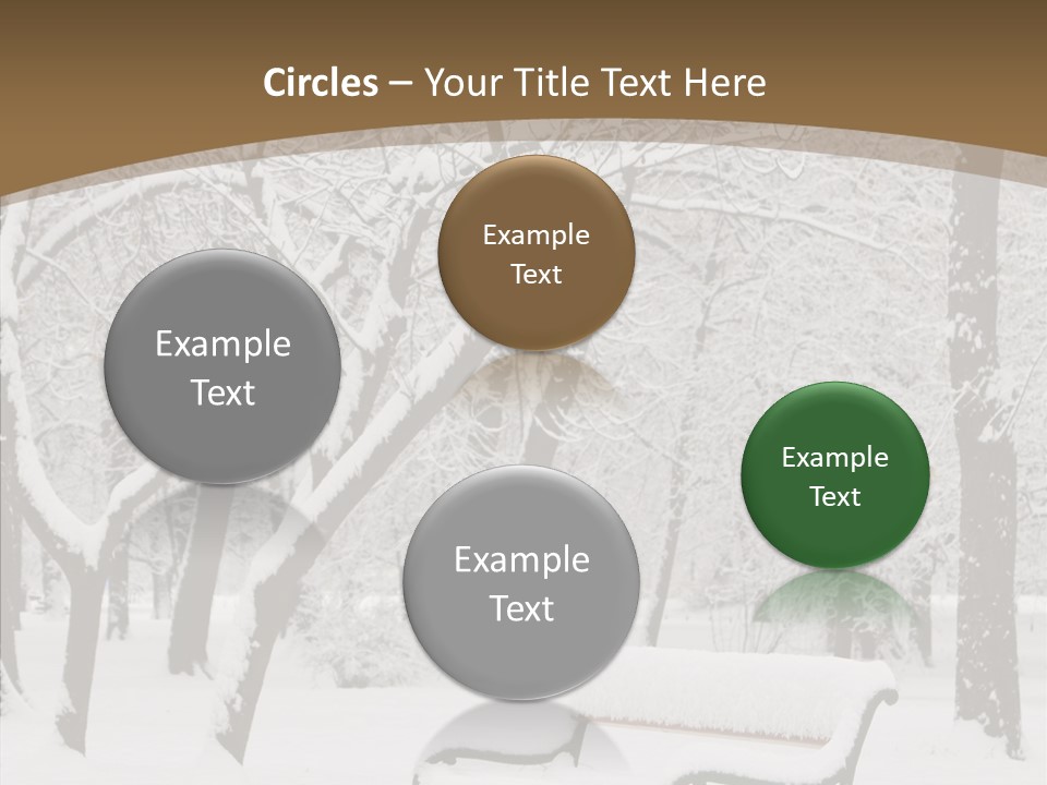 Trees Bench Xmas PowerPoint Template