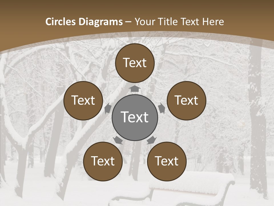 Trees Bench Xmas PowerPoint Template