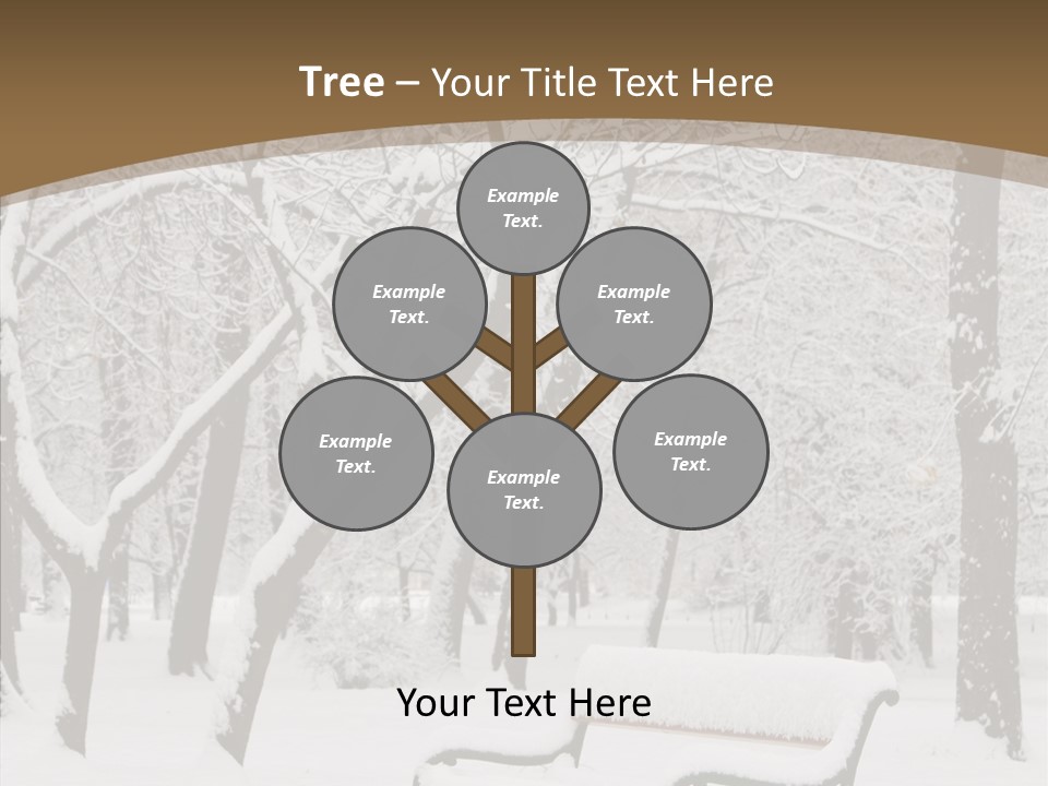 Trees Bench Xmas PowerPoint Template