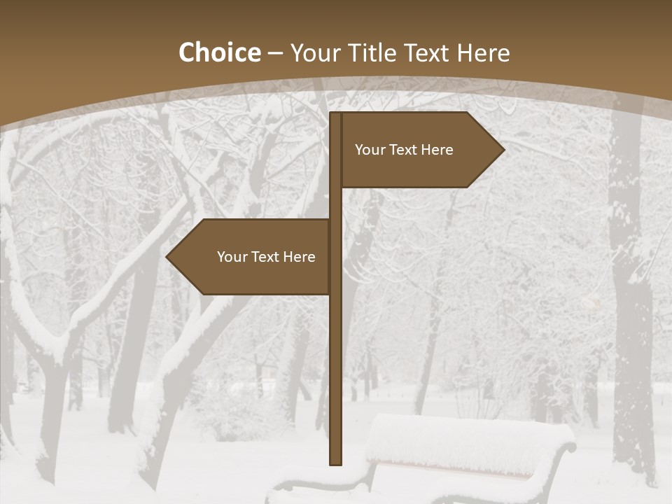 Trees Bench Xmas PowerPoint Template