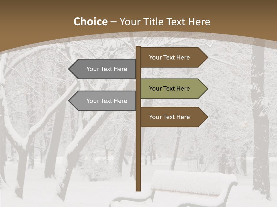 Trees Bench Xmas PowerPoint Template