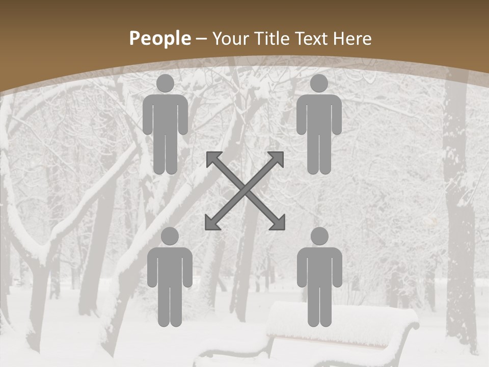 Trees Bench Xmas PowerPoint Template