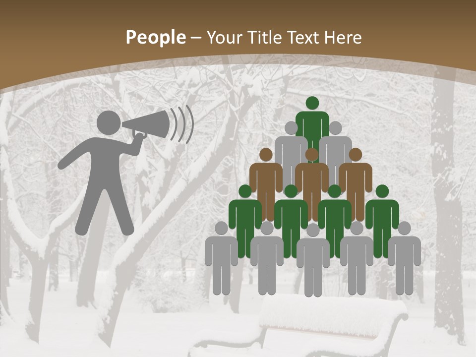 Trees Bench Xmas PowerPoint Template