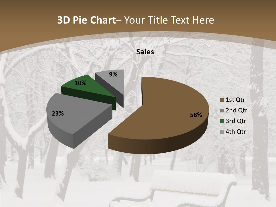 Trees Bench Xmas PowerPoint Template
