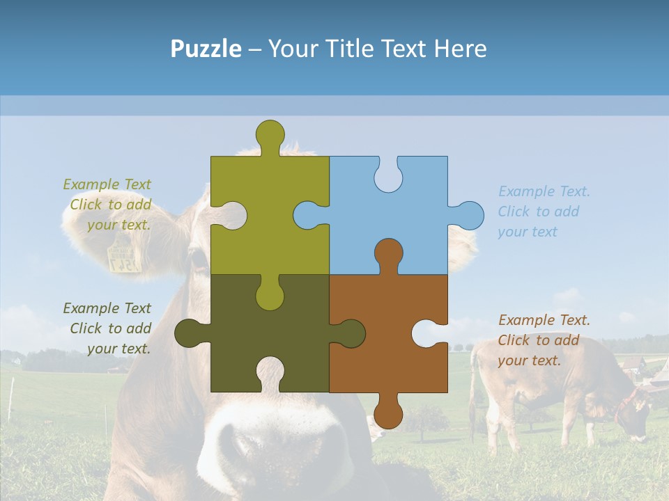 Funny Bull Landscape PowerPoint Template