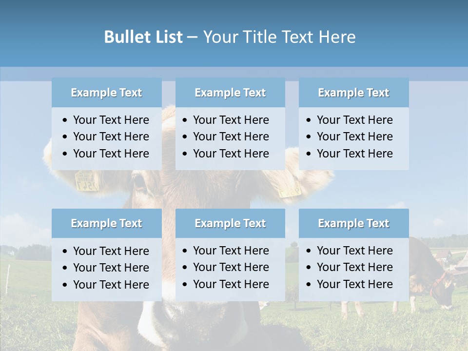 Funny Bull Landscape PowerPoint Template