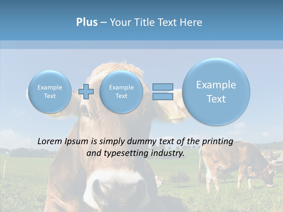 Funny Bull Landscape PowerPoint Template