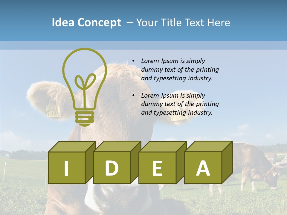 Funny Bull Landscape PowerPoint Template