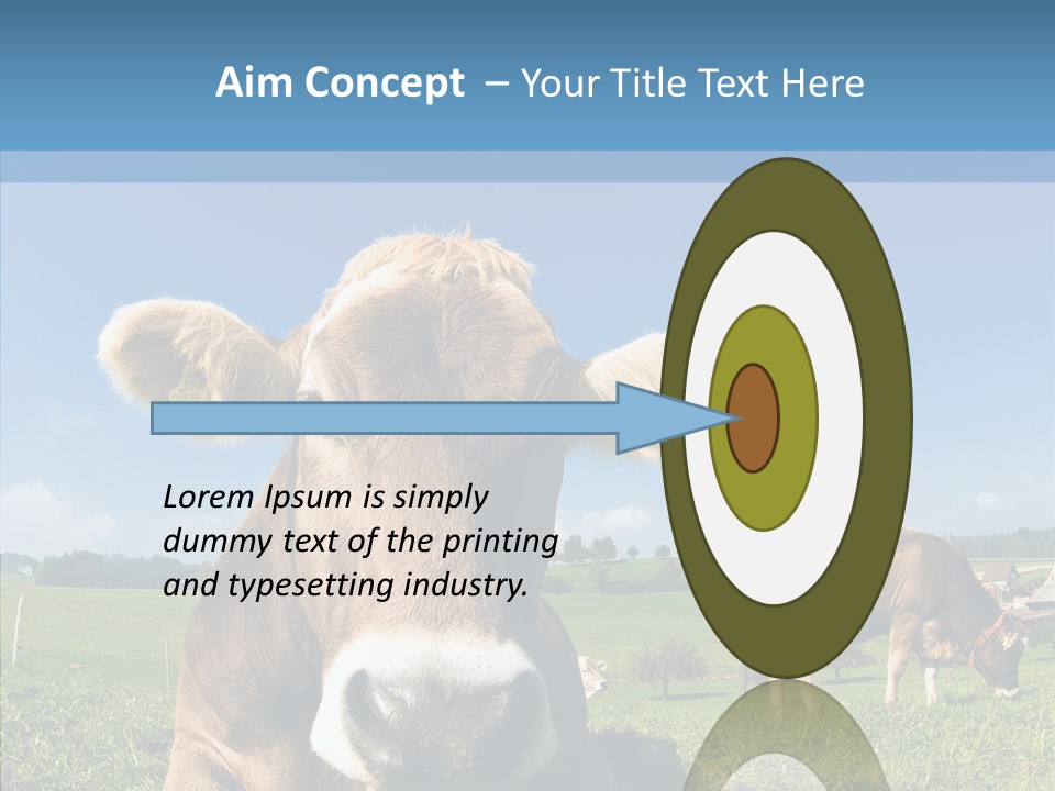 Funny Bull Landscape PowerPoint Template