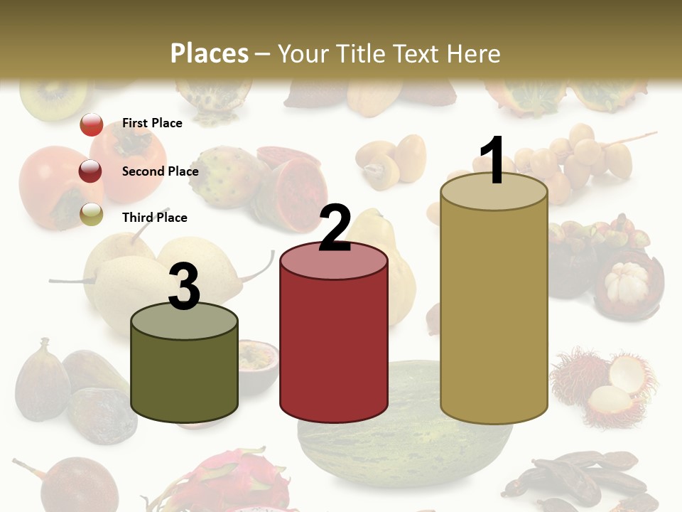 Brown Apples Mangosteens PowerPoint Template