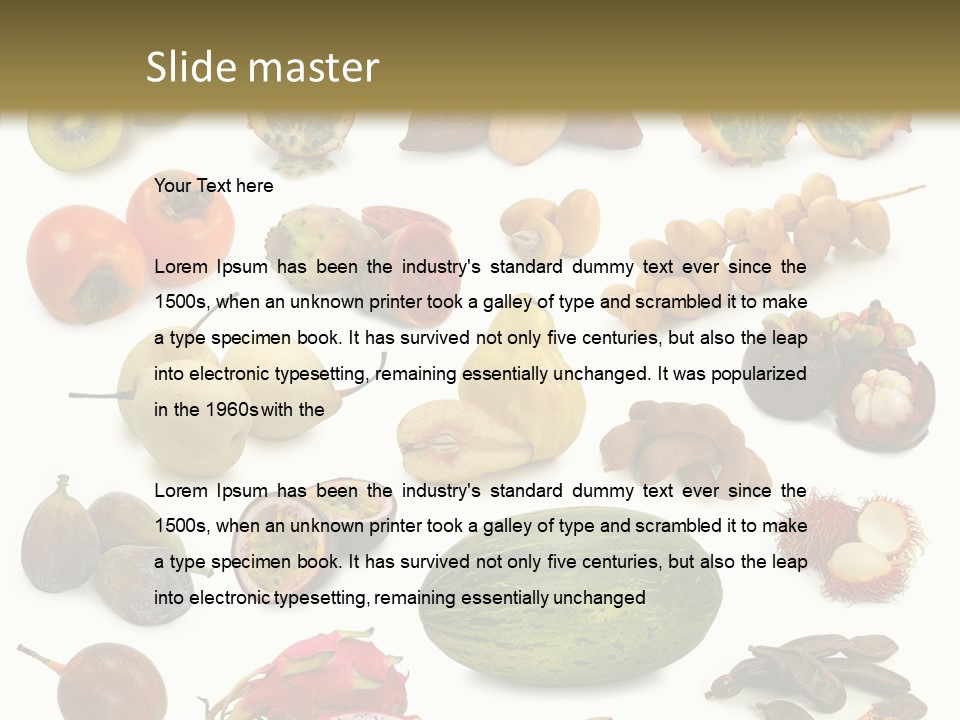 Brown Apples Mangosteens PowerPoint Template
