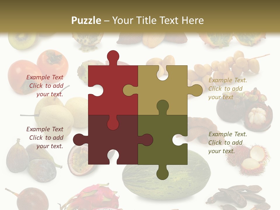 Brown Apples Mangosteens PowerPoint Template