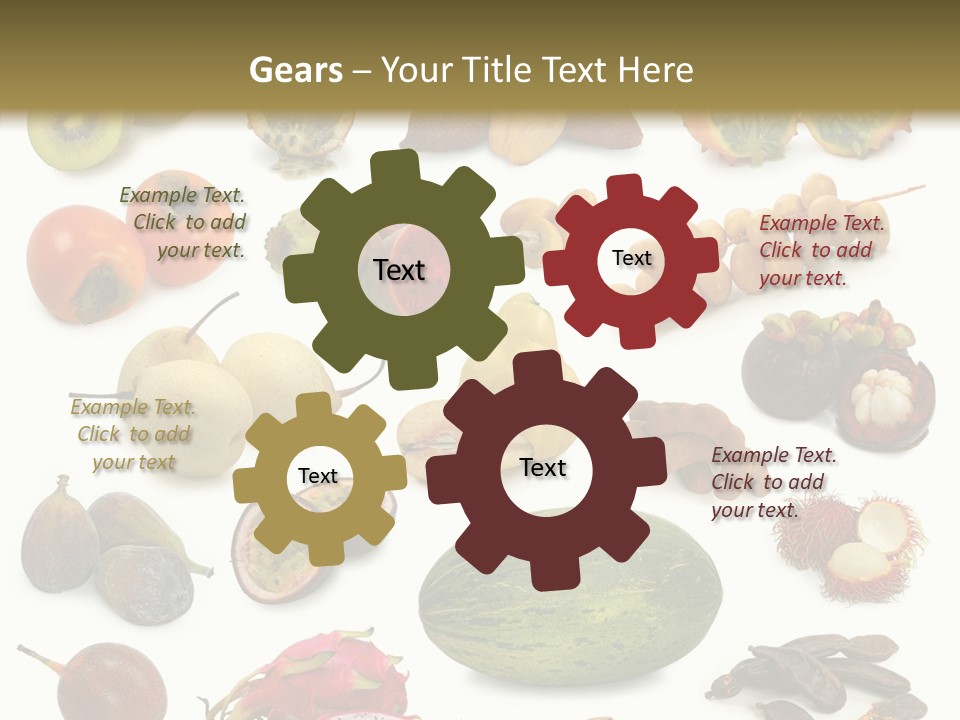 Brown Apples Mangosteens PowerPoint Template