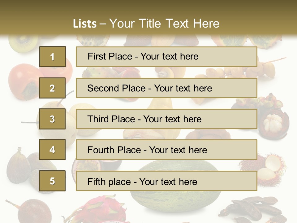 Brown Apples Mangosteens PowerPoint Template