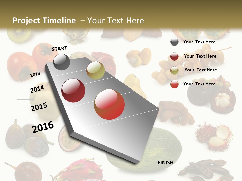 Brown Apples Mangosteens PowerPoint Template