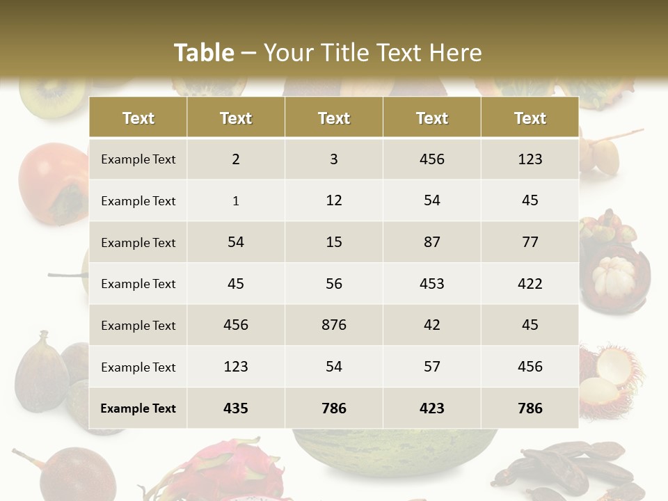 Brown Apples Mangosteens PowerPoint Template