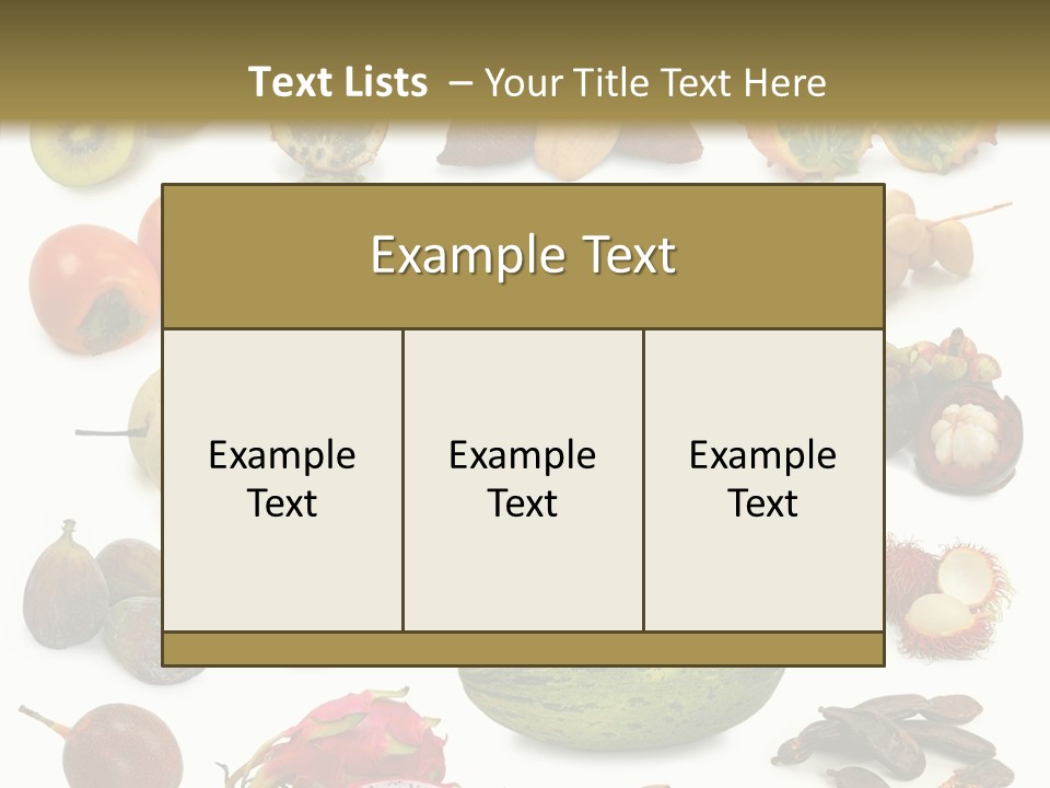 Brown Apples Mangosteens PowerPoint Template