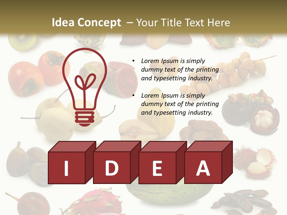 Brown Apples Mangosteens PowerPoint Template