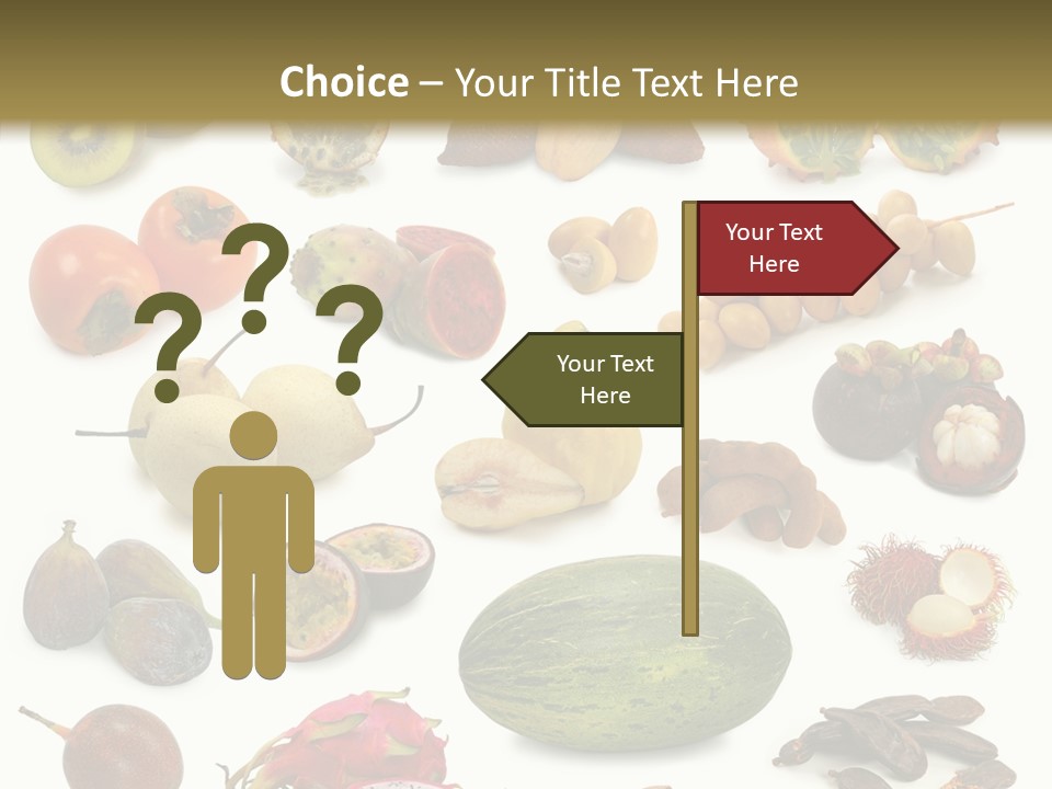 Brown Apples Mangosteens PowerPoint Template