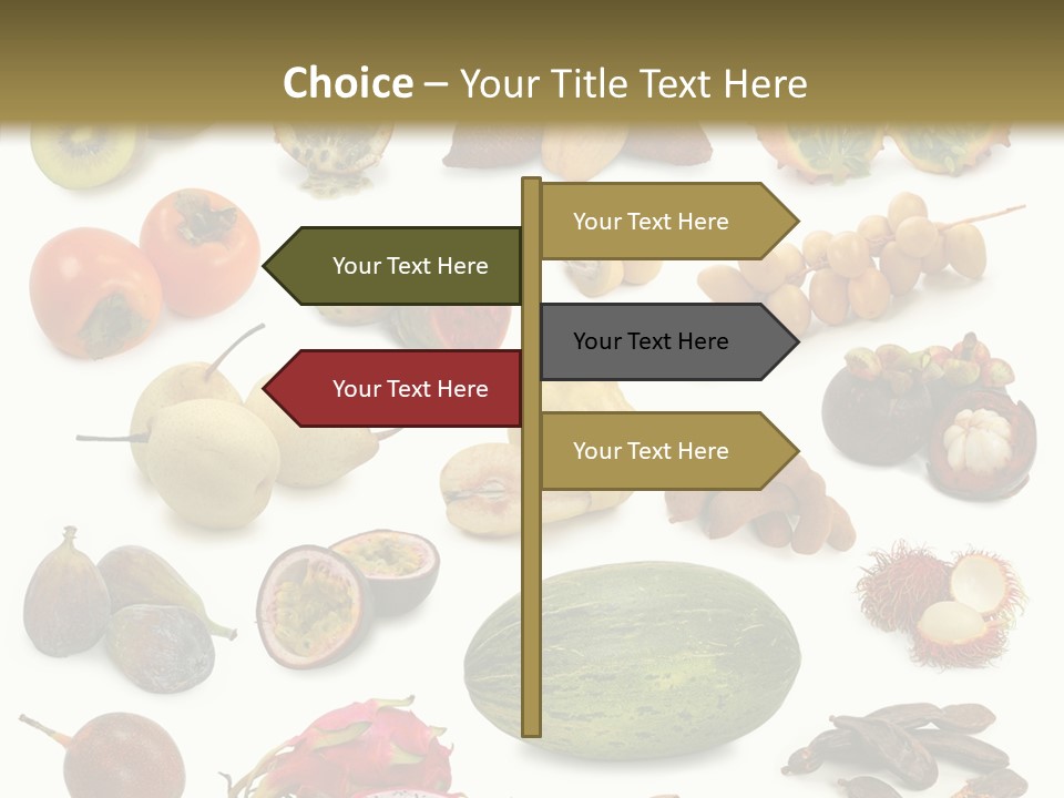 Brown Apples Mangosteens PowerPoint Template