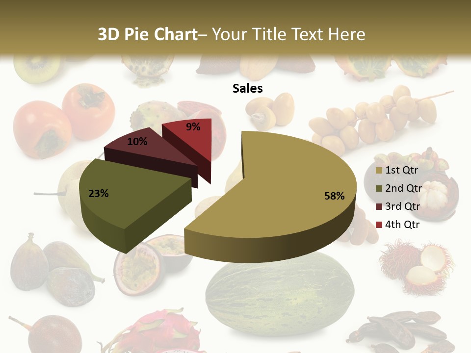 Brown Apples Mangosteens PowerPoint Template