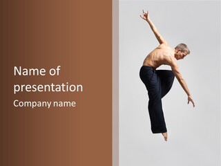 Gymnastic Acrobat Posing PowerPoint Template