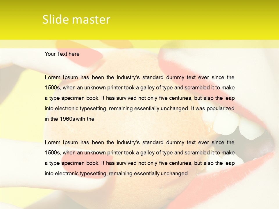 Biting Yellow Beauty PowerPoint Template