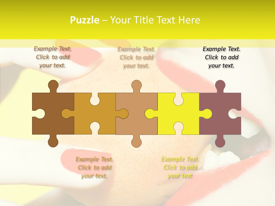 Biting Yellow Beauty PowerPoint Template