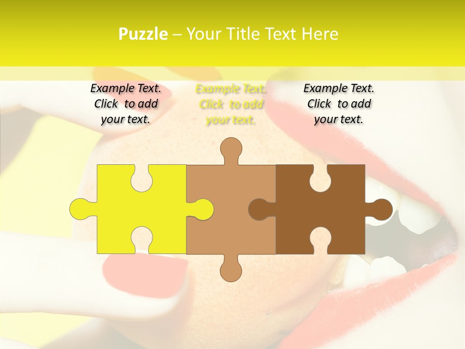 Biting Yellow Beauty PowerPoint Template
