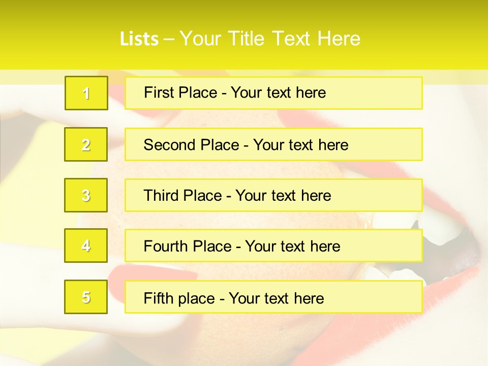 Biting Yellow Beauty PowerPoint Template