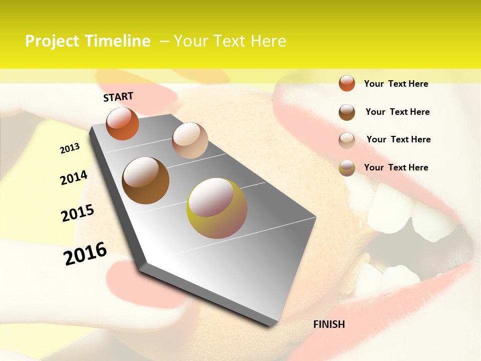 Biting Yellow Beauty PowerPoint Template
