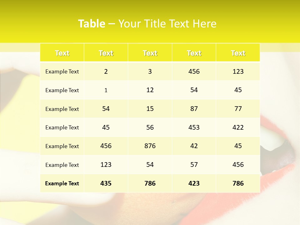 Biting Yellow Beauty PowerPoint Template